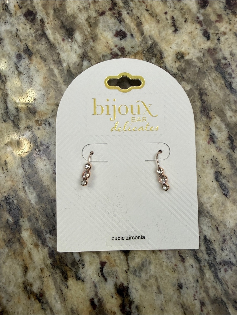 Bisjoux Delicates Rose Gold Cubic Zirconia Drop Earrings